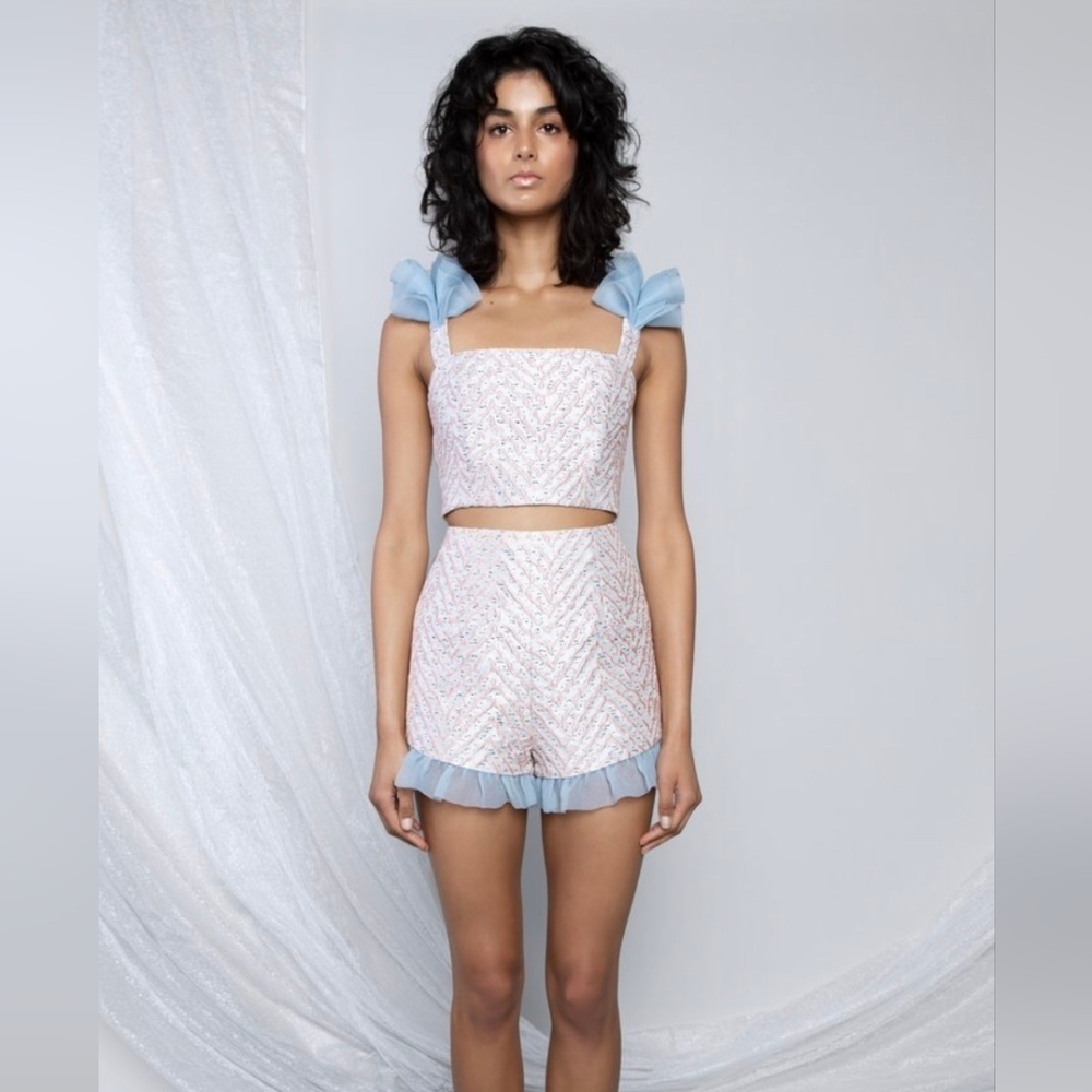 NWT Delphine The Label Textured Ego Boost Two Piece Tank And Short Set